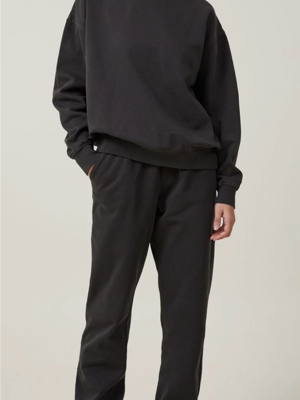 Mate The Label Organic Black Fleece Relaxed Sweatpant/Sweatshirt SET. XS/S & M